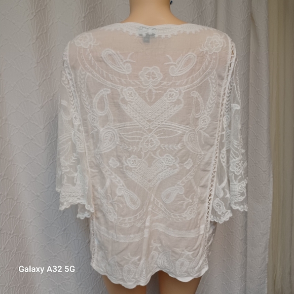 Coco + Carmen Women Size S/M White Lace Swim Cover-Up - Picture 12 of 17